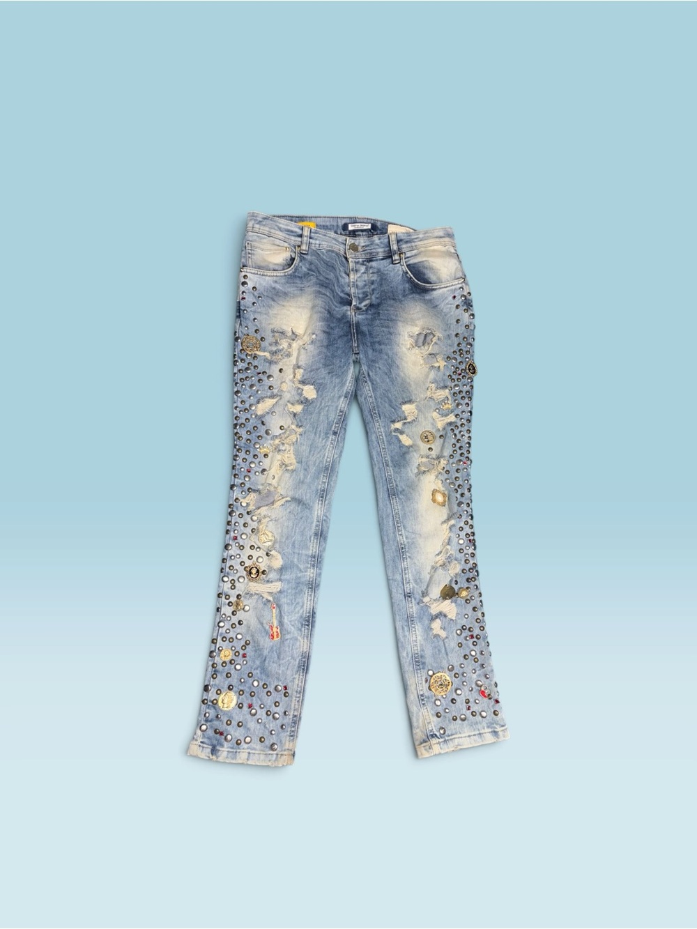 Dishe Sexy Boyfriend Luxe Embellished Jeans Size 38 MSRP $300 - Picture 3 of 9